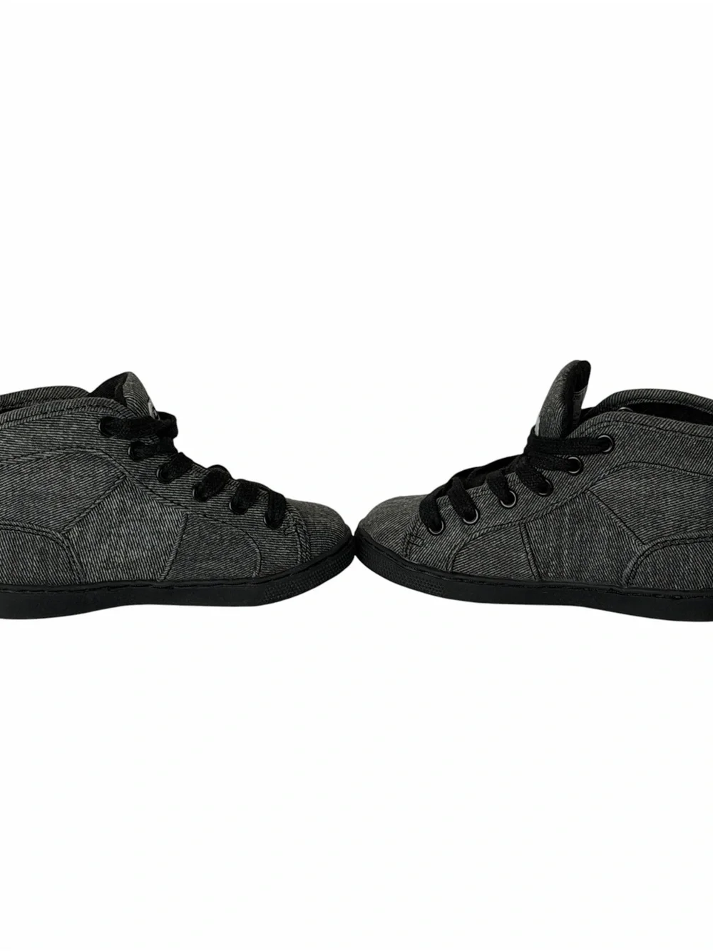 Kids Gray Dezzys High-Top Sneakers with Black Laces